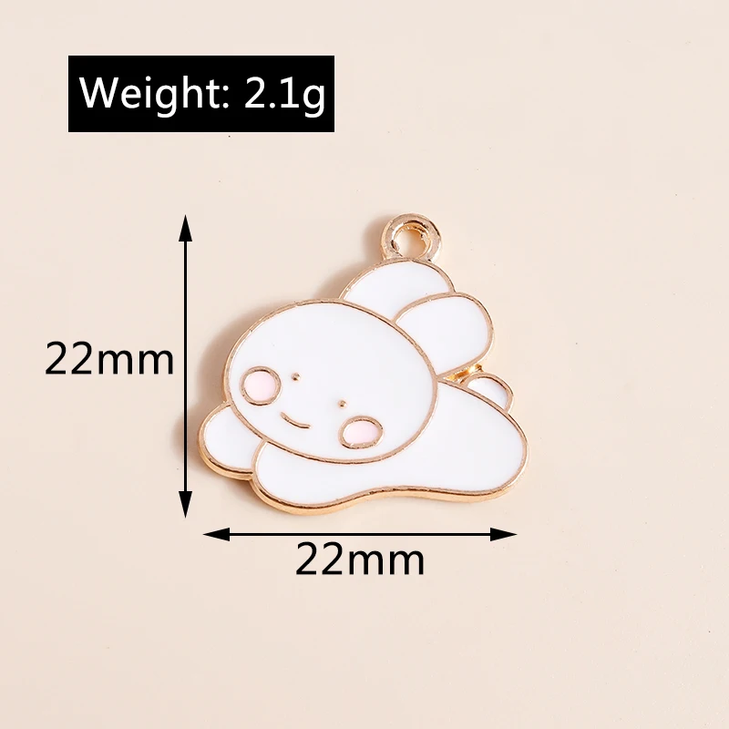 Leslie Mixed 10/20 Stück süße Emaille-Kaninchen-Anhänger-Charms für Schmuckherstellung, DIY, Ohrringe, Halskette, Armband, Zubehör, Zubehör – Detail 24