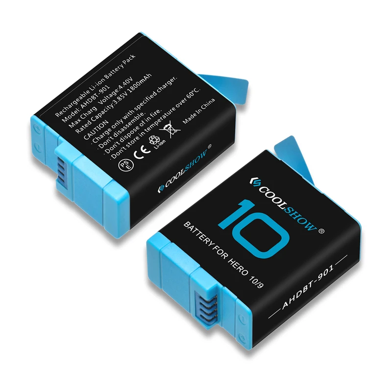 Trois batteries et chargeur pour GoPro Hero 12, 11, 10, 9, rangés dans un étui protecteur