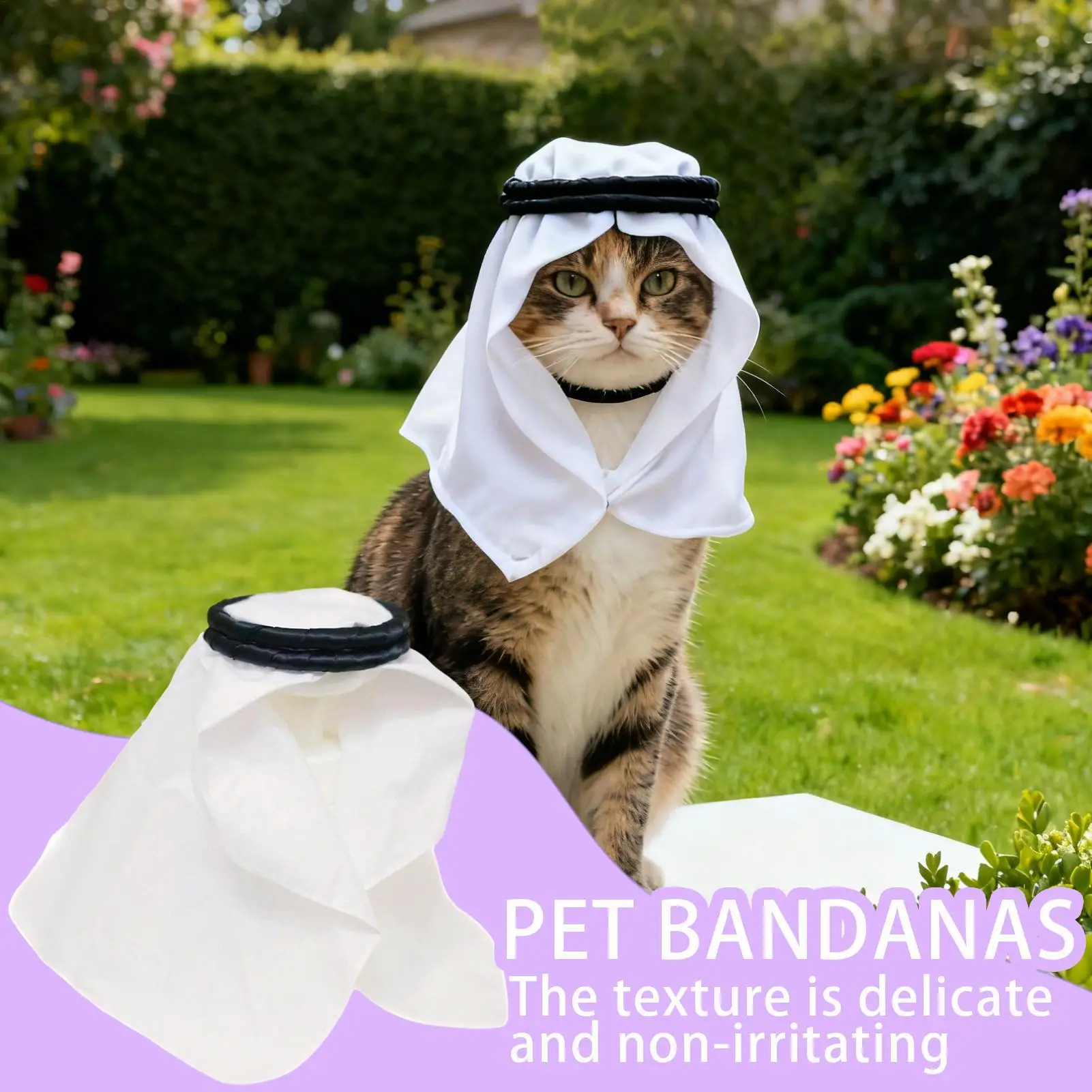 Pet Head Wrap Middle Eastern Pet Outfit Lightweight Kitten Bandanas For Costume Cosplay Party Daily Gathering Outdoor Home