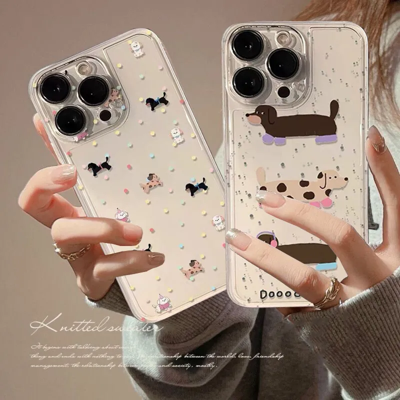 Adorable Dachshund Clear TPU Phone Case - Protective and Stylish Back Cover