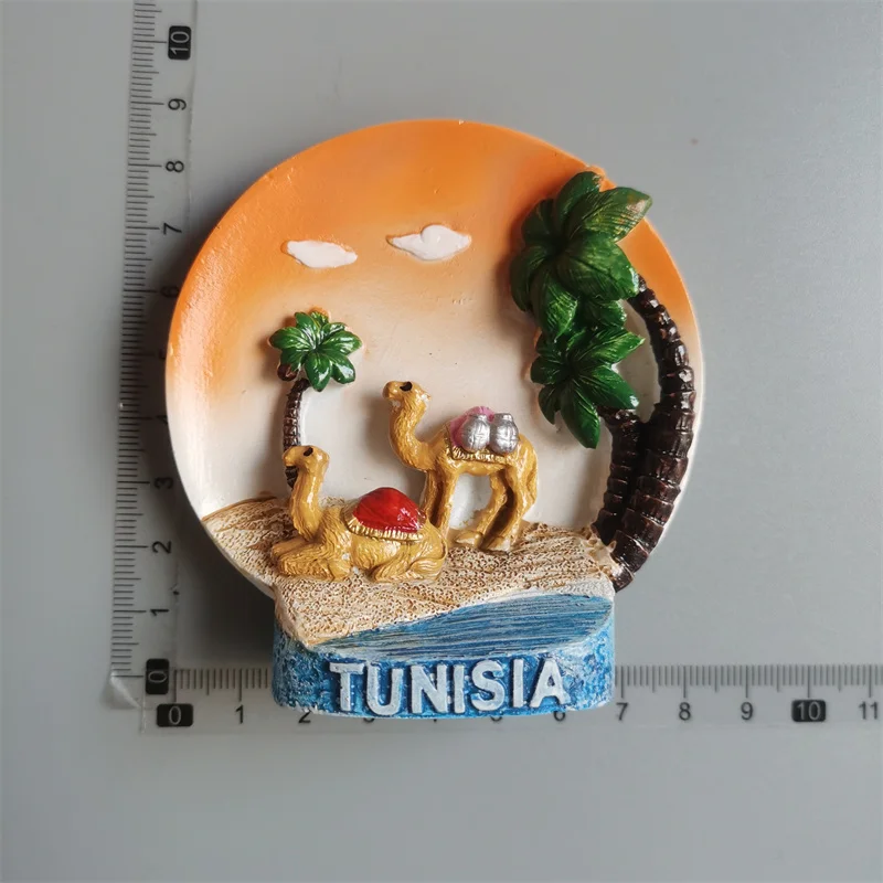 Aimant Frigo 3D Chameau Tunisie | Résine Fait Main | Souvenir Décoration Cuisine - Taille ~6x6,5 Cm - 11