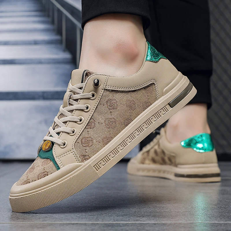 Autumn Men Sneakers Print Design Shoes Flats Casual Tennis Sports Shoes Comfortable Sneakers Non-slip Trainers Male Footwear 44 5