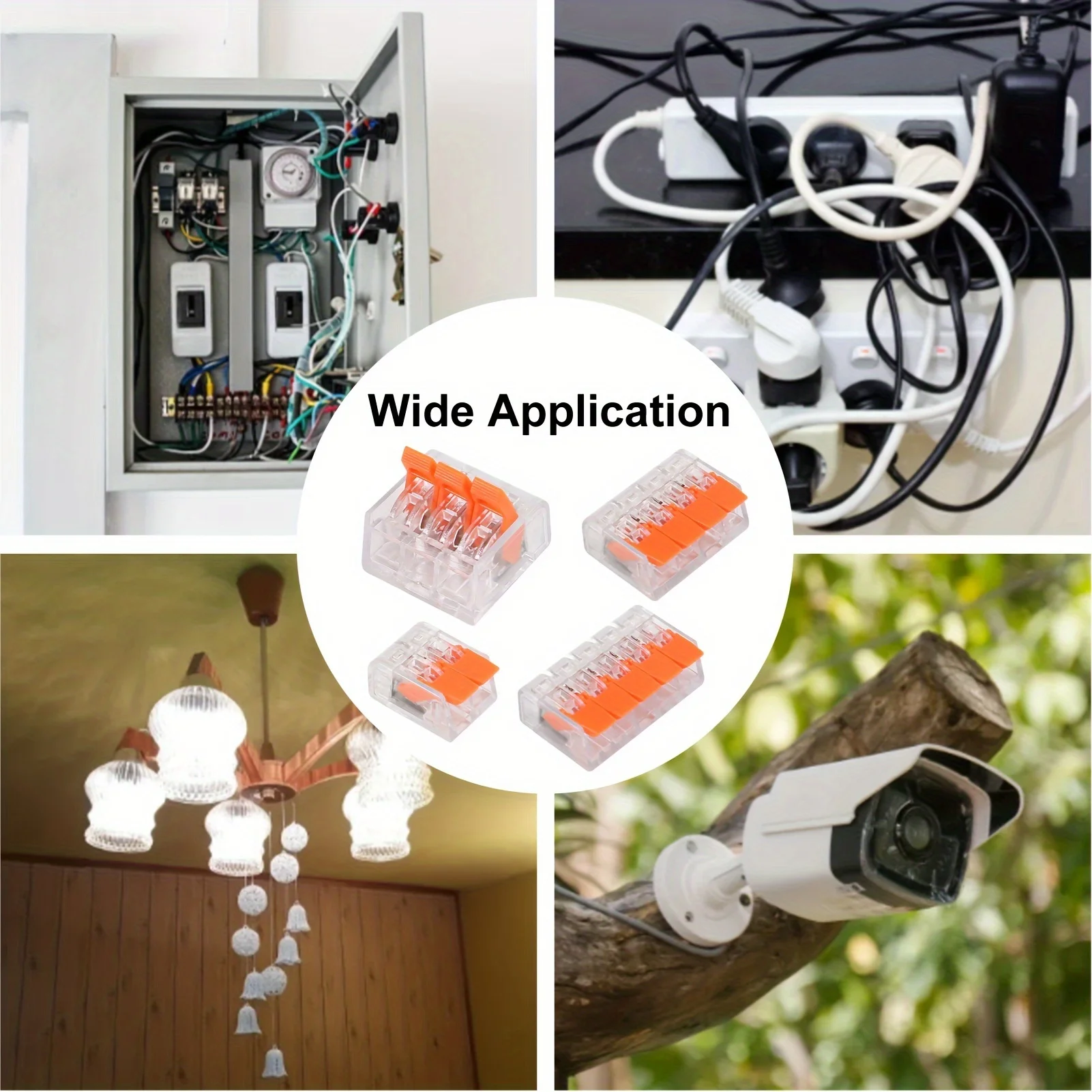 Universal Mehrfachanschlüsse orange Schnellsteckklemmen für Kabel bis 250 Volt und 32 Ampere kompakte und effiziente Lösung ideal für schnelle elektrische Verbindungen DIY Projekte Haushalts- und Industrieanwendungen – Detail 7