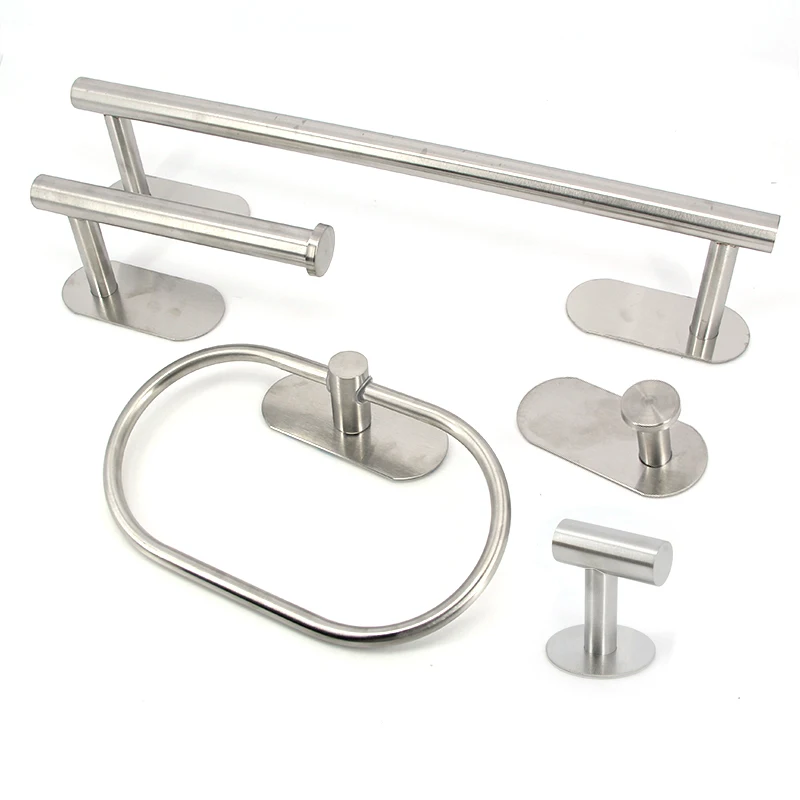 Towel Bar for Bathroom No Drilling Stainless Steel without drill Bathroom Accessories Sets Toilet Tissue Roll Paper Holder Rack