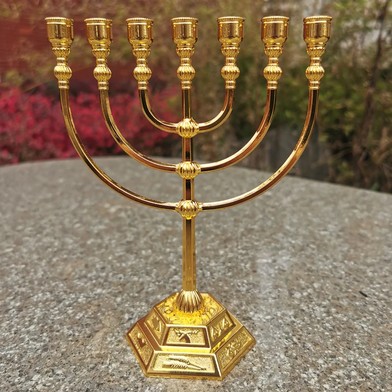 

New Metal Gold Plated Candle Holders 7-Arms Stand Zinc Alloy High Quality Pillar For Wedding Decorations Portavelas Candelabra