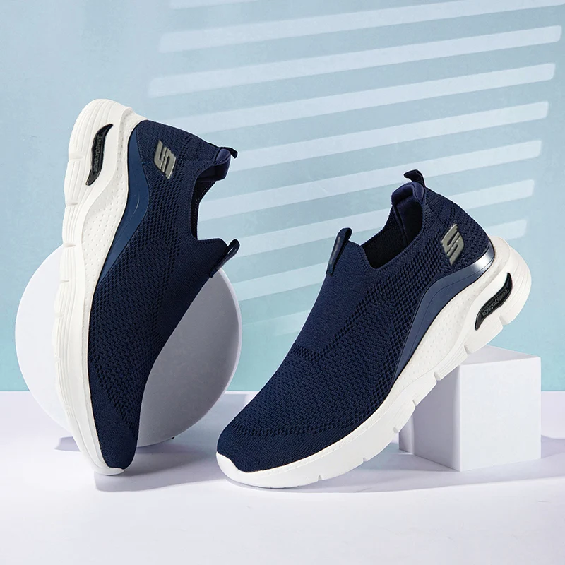 2025 Breathable Mesh Fabric Flyweave Shoes Men Elderly Four Seasons Anti-slip Shoes Men Healthy Step 4