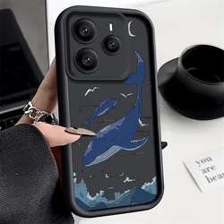 Ocean Animals Shark and Dolphin Design TPU Phone Case - Redmi Note 13 (A816 Black)