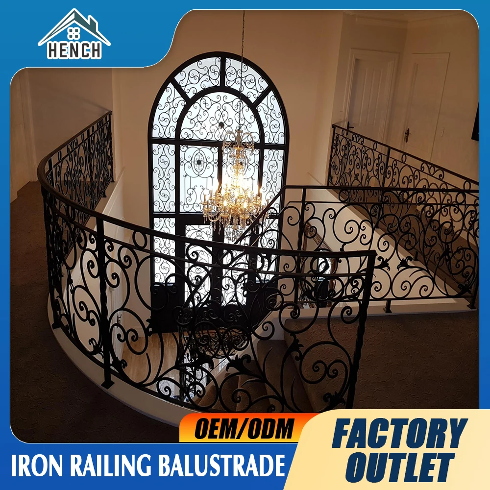 home villa wrought iron railing balustrade balcony railing designs hot sale