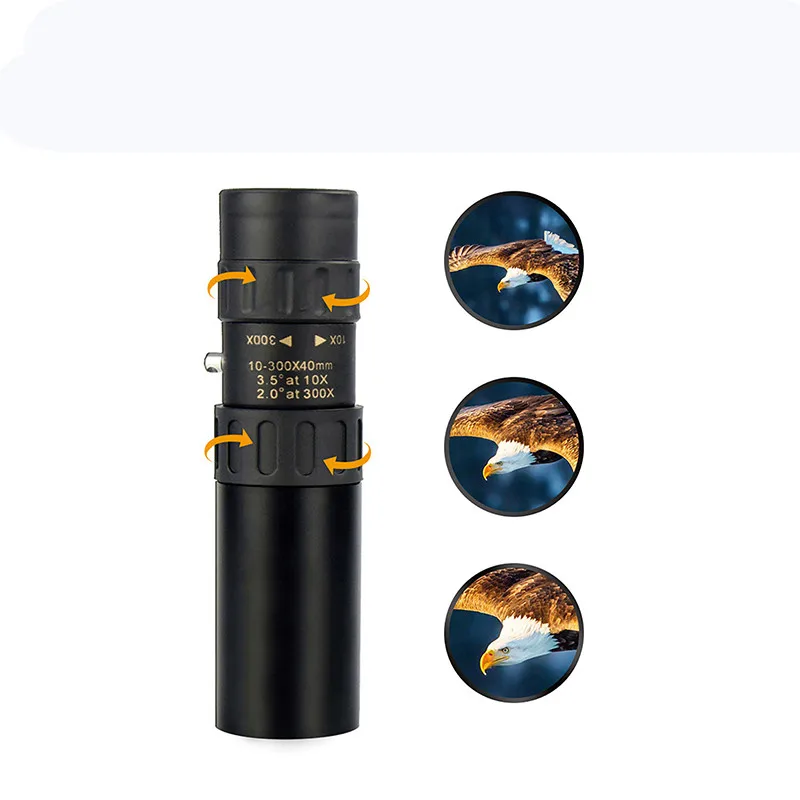 

Full Metal 10-300x40 Continuous Zoom Hd Bak4 Full Optical Monocular Cell Phone Photo Binoculars Outdoor Photography Tools