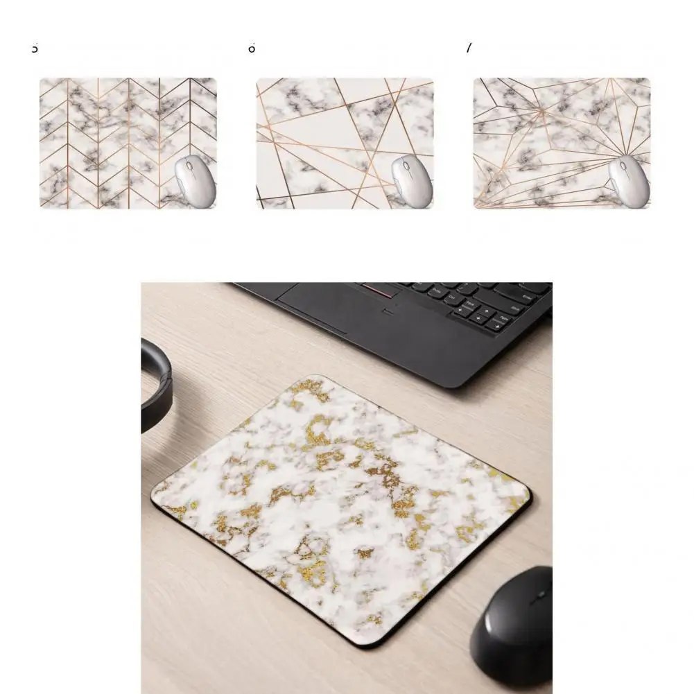 

Desk Mouse Pad Practical Smooth Surface Soft Marble Stripe Block Mouse Cushion Wrist Rest for Laptop Desk Pad Mouse Mat