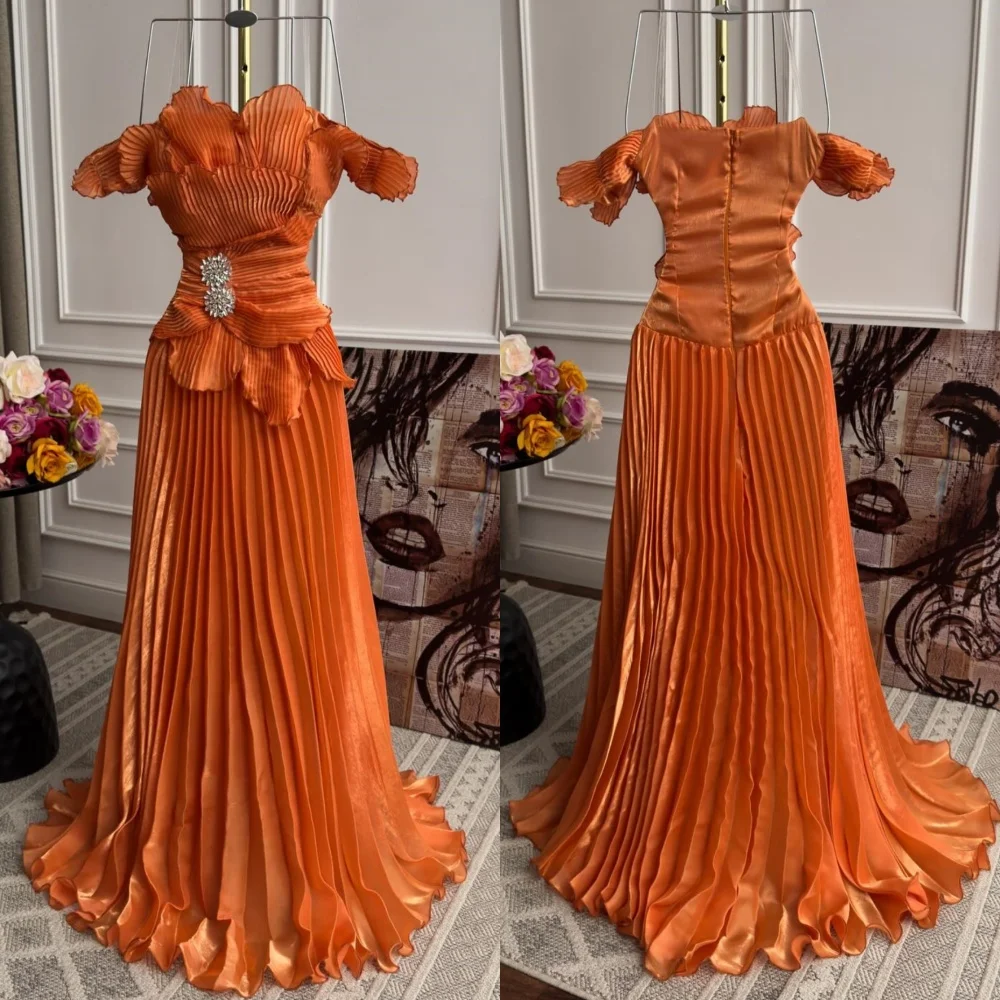 Robes longues personnalisées à plis scintillants et paillettes, ligne a, épaules dénudées, sur mesure, pour occasions, fête, classique exquis