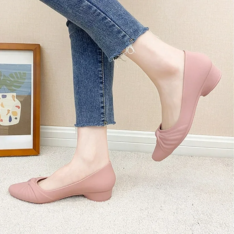 Summer Tide Baotou Outside To Wear New Women's Soft Sole Pointed Comfortable Coarse Heel Non-slip Single Shoes 4