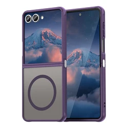 Magsafe Magnetic Wireless Charging Shockproof Matte Phone Case - Hard PC Hybrid Armor Cover (Purple)