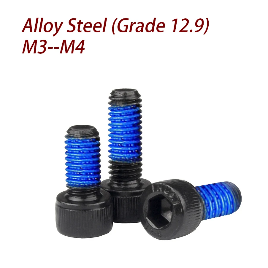 

M3--M4 Anti slip paint surface treatment Anti Loose Spot Glue Grade 12.9 Alloy Steel DIN912 hex socket head cap screw DJ-001