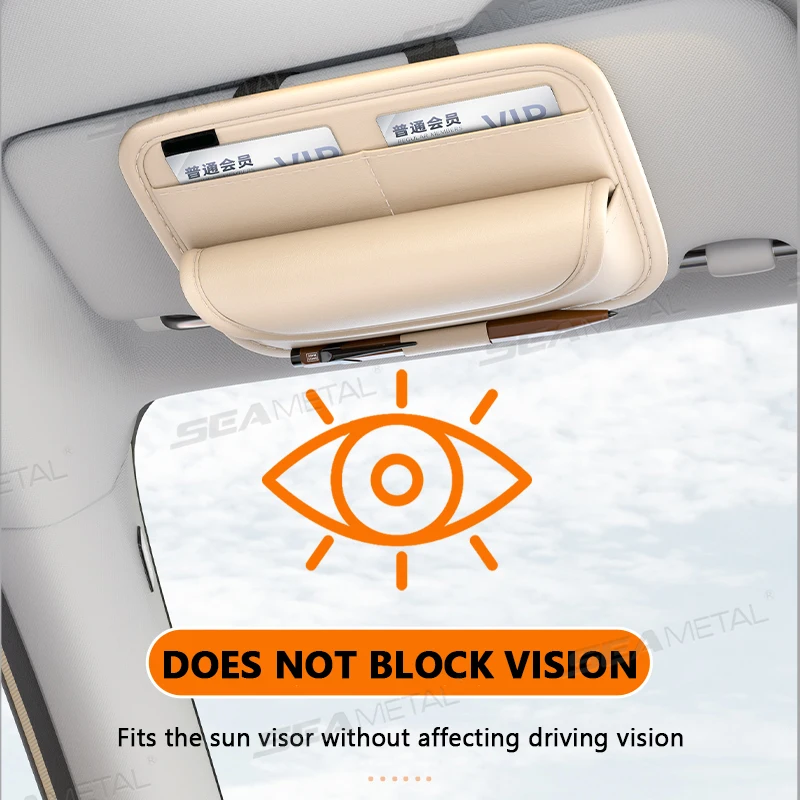 Luxury Car Sun Visor Storage Bag Sunglasses Holder