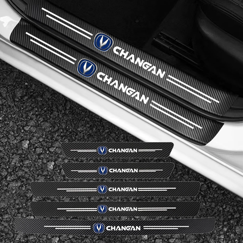 Для Changan alsvin CS95 CS85 CS75 CS55 CS35 CS15 EADO углеродное волокно порог двери автомобиля Защитная Наклейка Автомобильные аксессуары