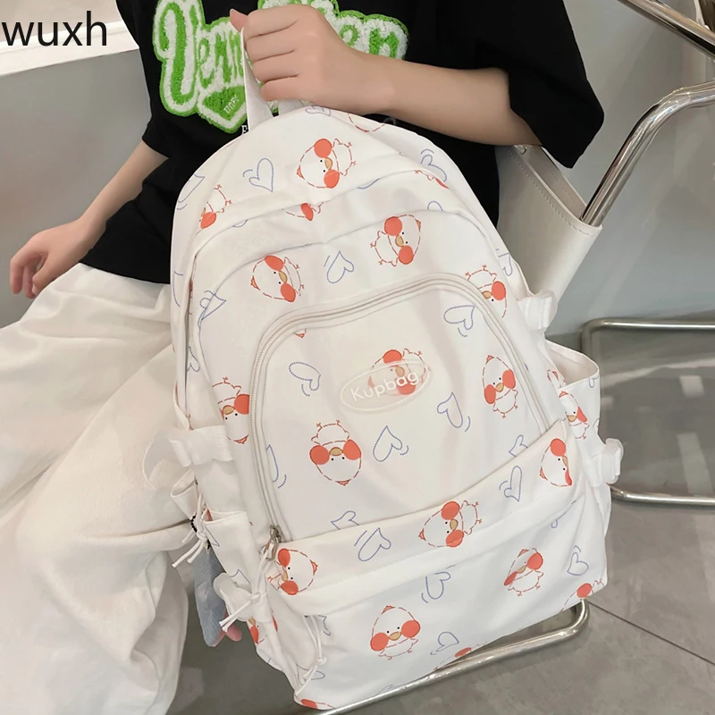 

Cute Cartoon Chicken Graffiti Large-capacity Backpack Multifunctional Waterproof Leisure Nylon Schoolbag School Backpack