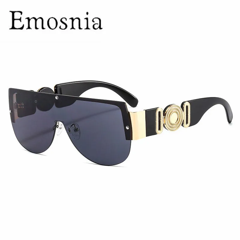 

Emosnia 2022 New Fashion Shield Sunglasses Women Men Leopard Luxury Gradients Lens Metal Frame Oval Brand Designer Goggle UV400