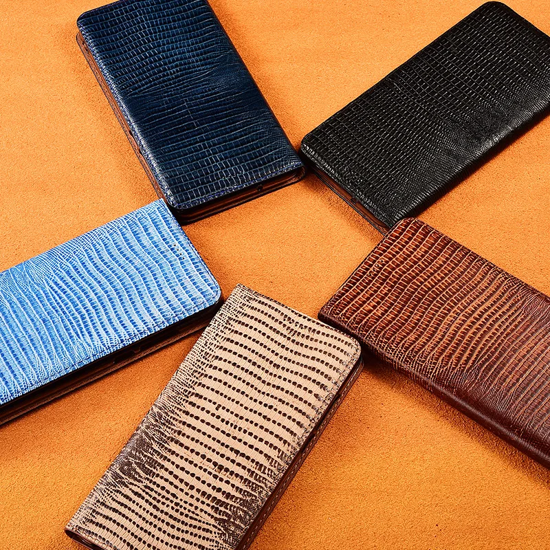 Lizard Veins Genuine Leather Case Cover for Sony Xperia 1 5 10 20 II III Xperia Pro-I 1 10 IV Plus Lite Cover Protective Shell