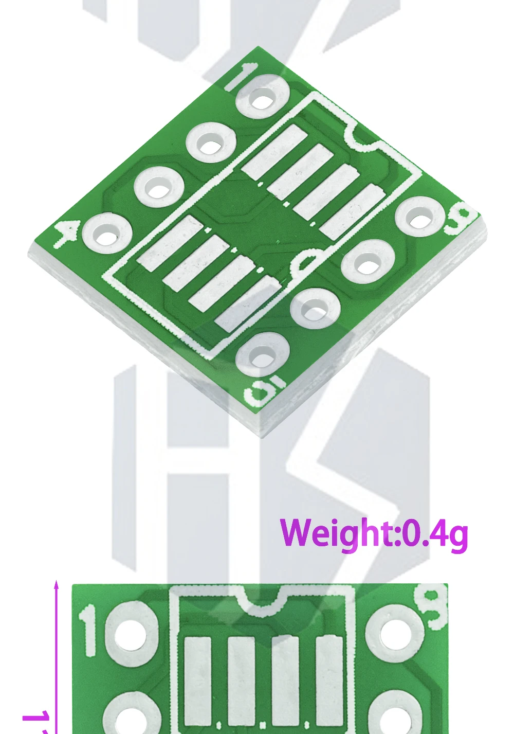 10 Stück SOP8 SO8 SOIC8 zu DIP8 Interposer-Platine, Leiterplatten-Adapterplatte, Neu – Detail 4