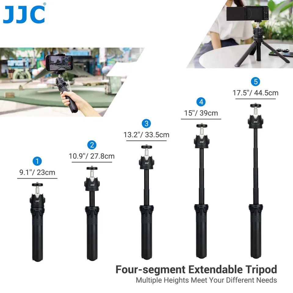 Trépied Mini Et Poignée Télescopique 3 En 1 JJC - Compatible Smartphone, GoPro Et Appareils Compacts