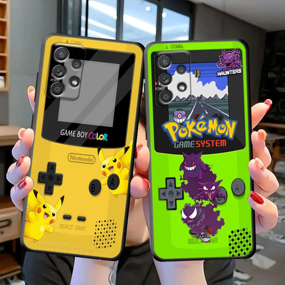 Custodia Funda Coque Per Samsung Galaxy S23 S22 S21 S20 Fe S10 S10E Lite S9 S8 Plus Custodia Ultra 5G Capa Game-Boy P-Pokemon P-Pikachu