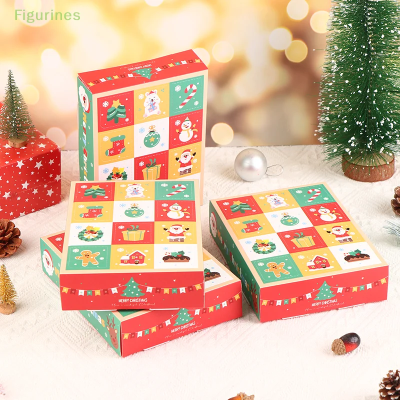 

1/5Pcs 2024 Christmas Gift Box 12Grid DIY Kids Countdown Advent Calendar Box Poked With Finger Surprise New Year Gifts Decor