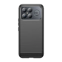 Ultra Rubber Carbon Fiber Soft TPU Silicone Back Cover - Poco M8 Pro (Black)