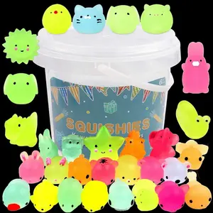 25 Pack Squishy Mochi Squishy Toys, Glitter Glow in the Dark Mini Cute  Squishy Toys for Kids