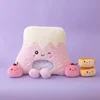 Cute Pudding Cake Snack Pillow Pudding Bag Food Toy Mini Cherry Balls Cheesecake Snack Zipper Bag Decor Pillow Cushion Girls 4