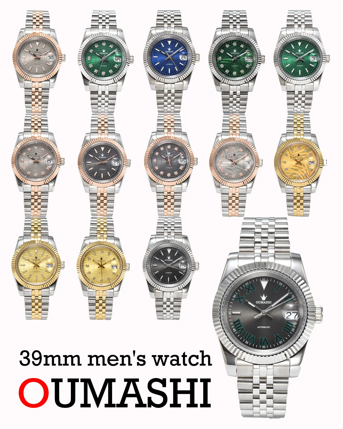 

39mm Man's Watch man‘s lovers watch nh35 movement custom dial sapphire glass leisure men's watch mechanical Custom Dial Casual