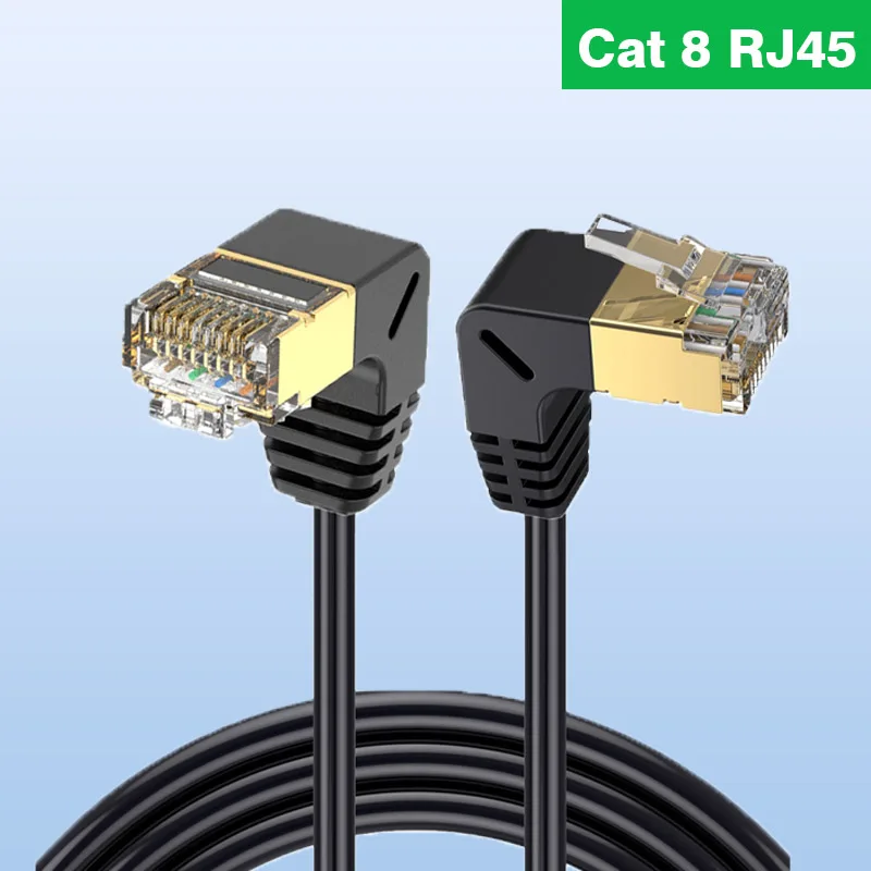 Cavo Ethernet Cat 8 Da 50Cm Cat8 Ad Alta Velocità Slim Gigabit Stp Rj45 Cavo Lan 40Gbps Cavo Di Rete Patch Code Per Router Ethernet