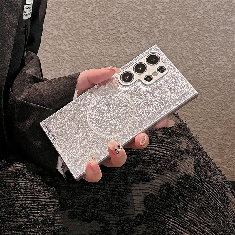 Luxury Leather Matte MagSafe Magnetic Case with Camera Protection and Shockproof Design