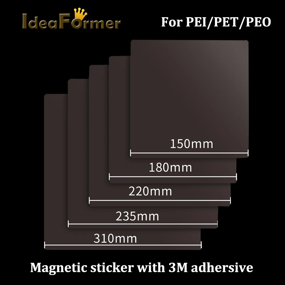 Base Magnética da Etiqueta com Adesivo 3m Fita da Placa da Construção Plataforma da Impressora 3d Cama Kp3s Ender 150 mm 180 mm 220 mm 235 mm 310 mm
