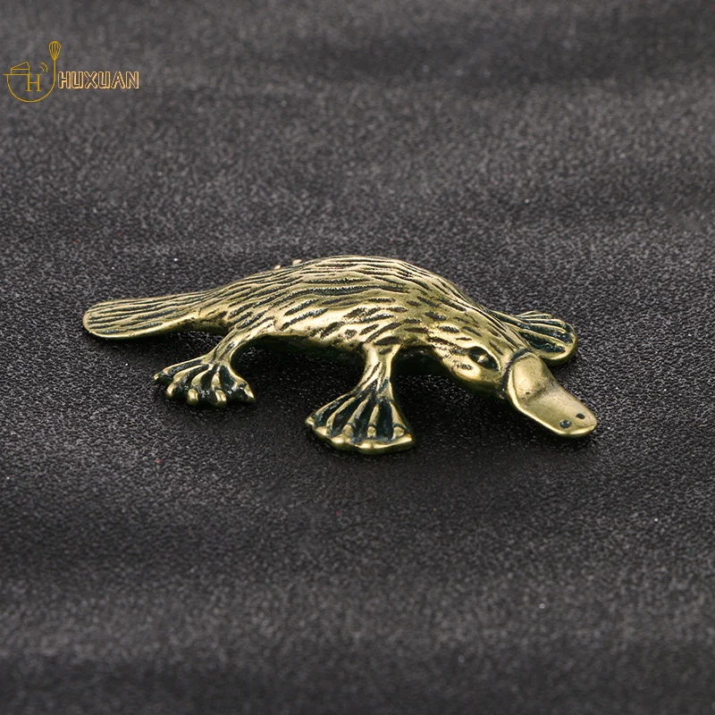 Solid Brass Animal Platypus Figurine Miniature Tea Pet Crafts Desktop Ornament