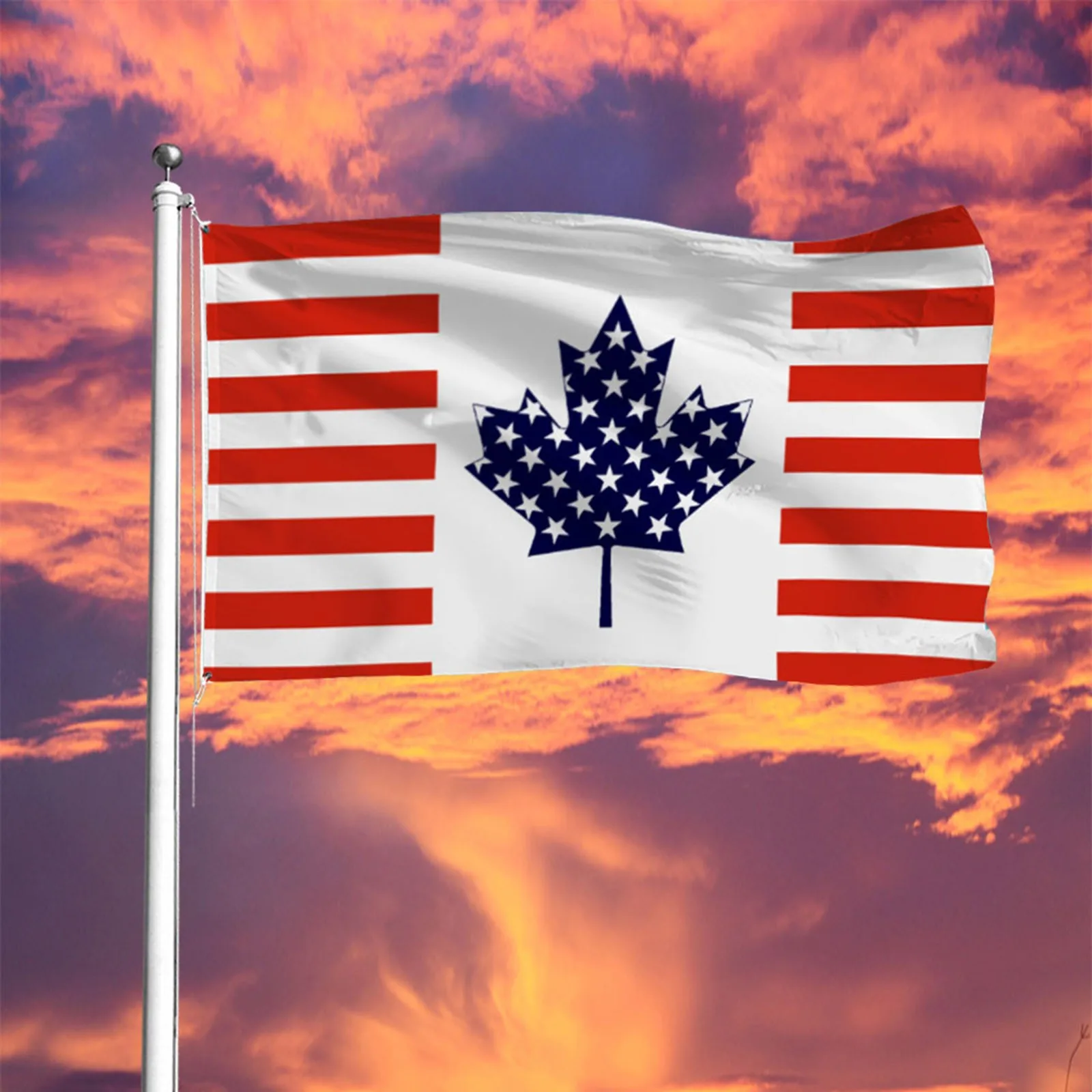 Bandiera Degli Stati Decorazione Combinazione Canadese America Usa Friendship United Banner Con Tessuto Ghirlanda Banner Stamina Casa In Ottone