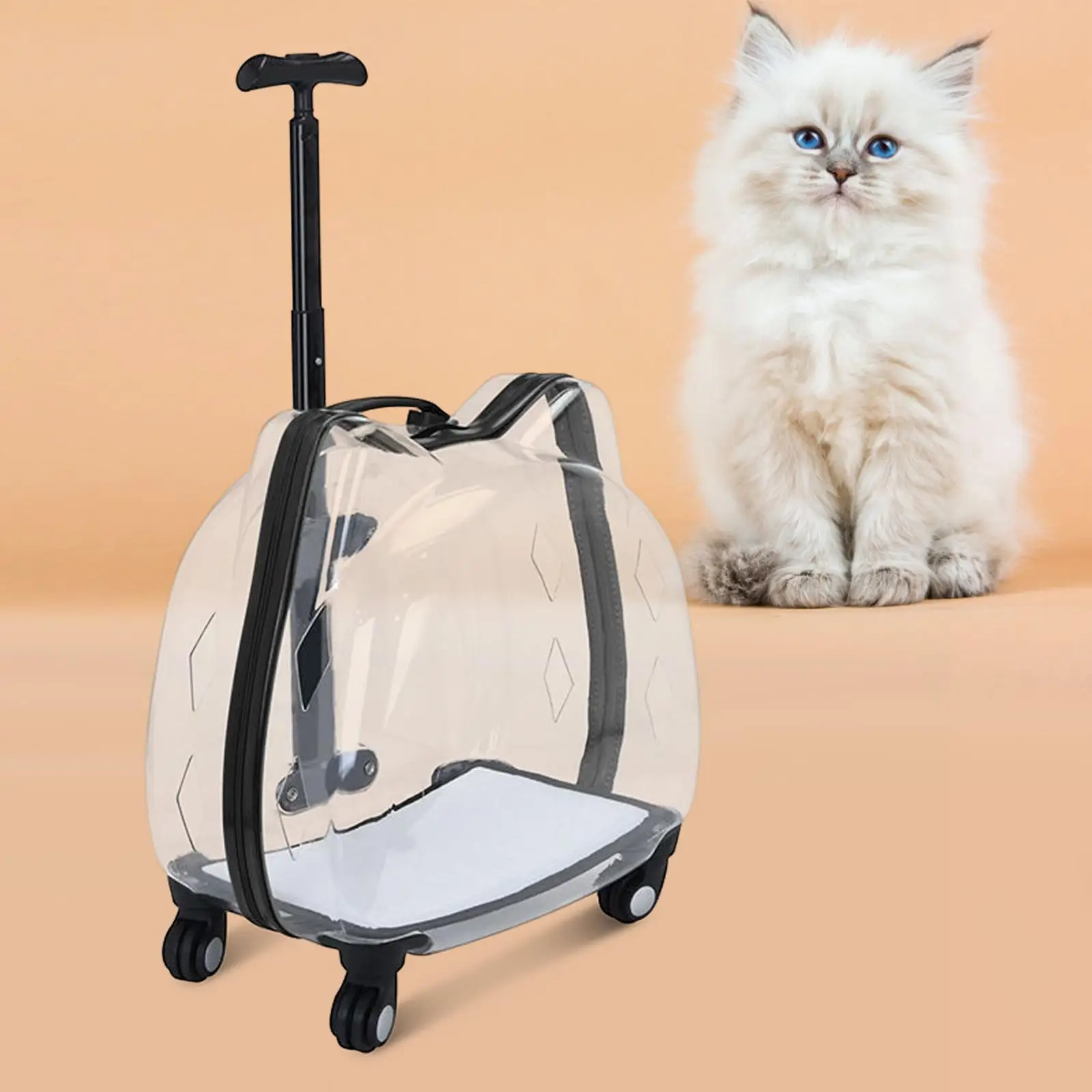 

Портативная Сумка-тележка для домашних животных, прозрачная дышащая сумка для кошек, для маленьких собак и кошек