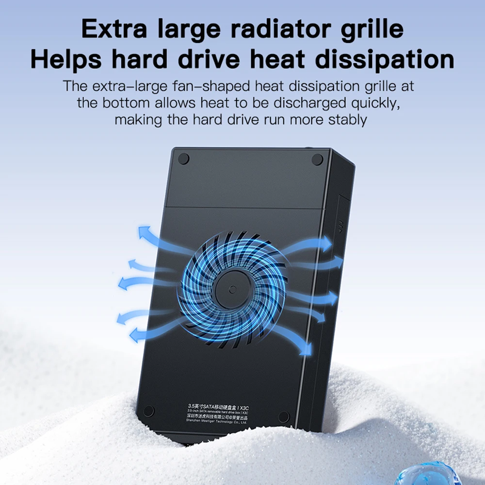 3.5" HDD Case USB3.0 External Hard Drive Case Tool-free SATA To Type-C External SSD Hard Drive Docking Station Adapter