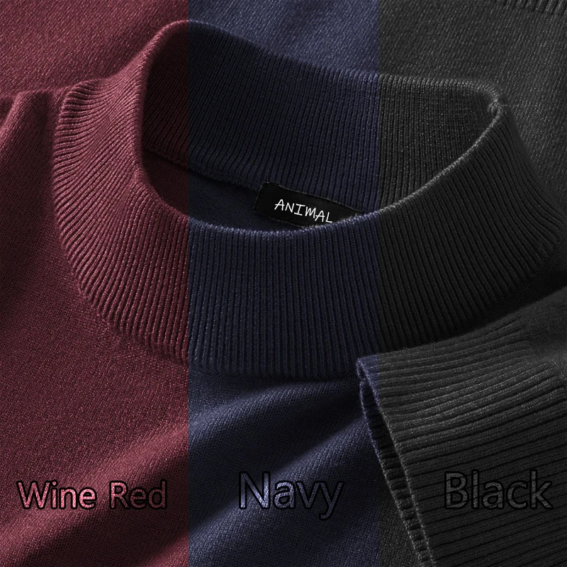 Animal Game 3 Pack Mens Mock Neck Casual Sweater Half Turtleneck Pullovers Sweaters Knitwear Men's Cold Blouse Spring Outwear