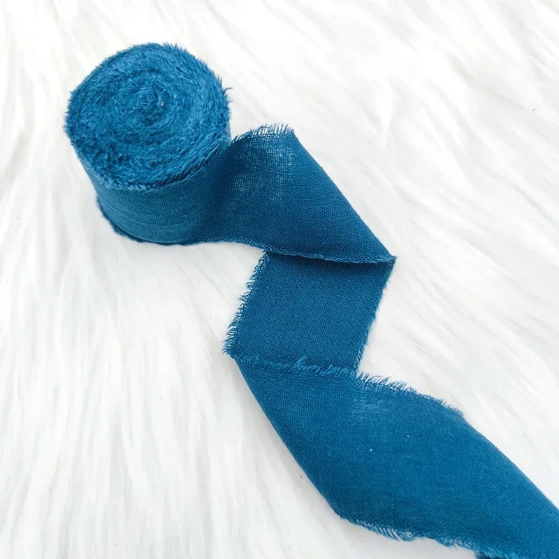 Eco-Friendly Hand-Torn Raw Edge Cotton Ribbon for Creative Gift Wrapping and Decoration