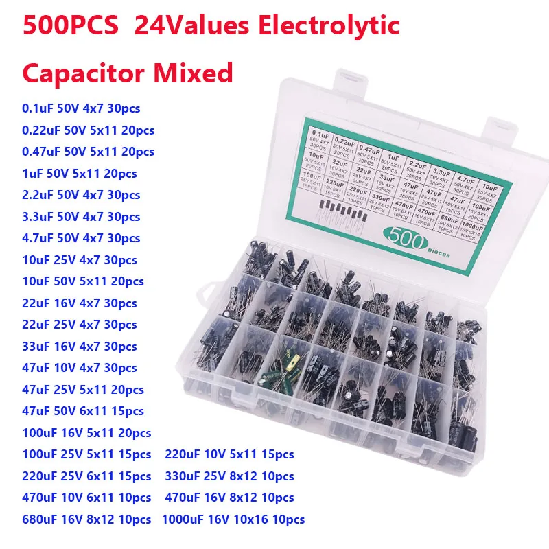 TMISHION Condensateur électrolytique 100pcs 10 Valeurs 10V-63V 10uf TMISHION Condensateur électrolytique 100pcs 10 Valeurs 10V-63V 10uf