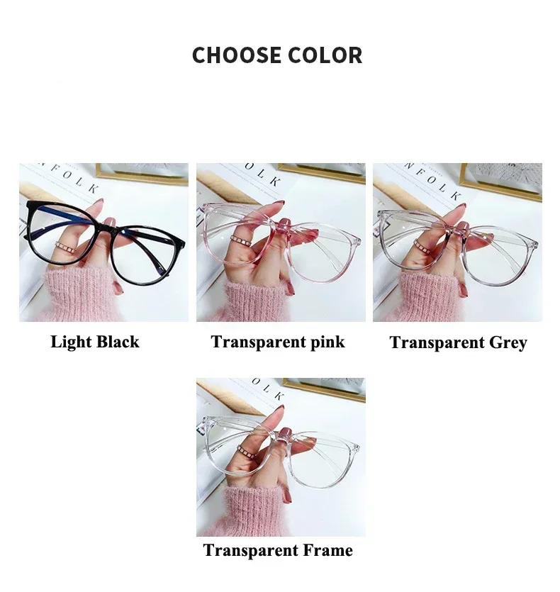 Round Myopia Glasses for Women Men Luxury Trend Anti Blue Light Minus Eyeglasses Finished Optical Spectacle Short Sight Eyewear - 5