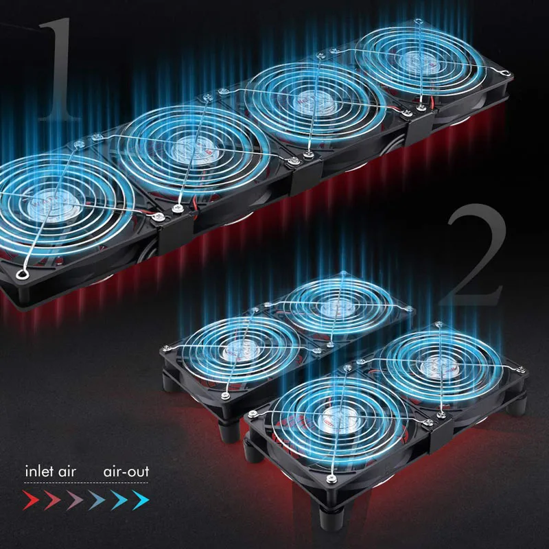 Gdstime-ventilador para Máquina de Mineração Btc 12cm Alta Velocidade dc 12v 220v Chassi da Estação de Trabalho 120 mm Ventilador Refrigerador de Servidor Violento - Imagem 6