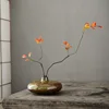 Ceramic Vase Flat Mouth Flower Vase Flower Pot Floral Arrangement Accessories Potted Home Decoration Accessories Terrarium 1