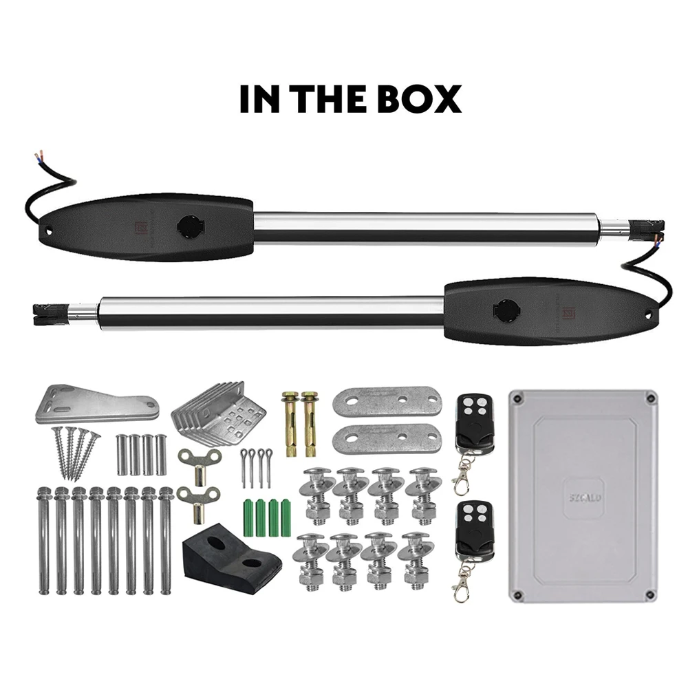 קיט פותחן שער אוטומטי מופעל באמצעות סולארי חזק - מפעיל שער נדנדה אוניברסלי עם חיבור WiFi לשערים עד 16 רגלים ו-880 פאונד