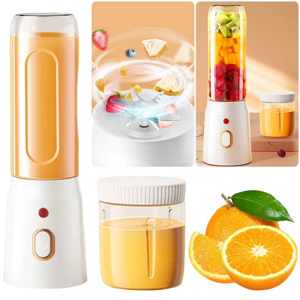 450ml Electric Fruit Juicer Machine Rechargeable Juicer Cup 10 Blades Smoothies Mixer for Juices Shakes Smoothies and Baby Food