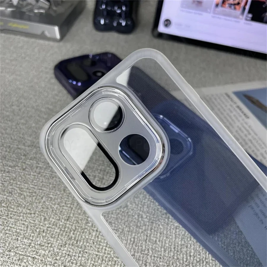 Transparent Soft TPU Phone Case with Camera Lens Protector Film Cover