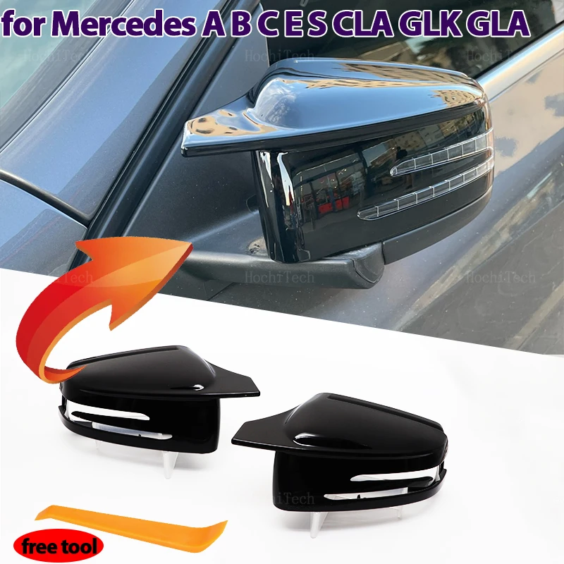 

Carbon Fiber Glossy Black Replacement Rearview Side Mirror Covers Cap For Mercedes Benz W176 W246 W204 W212 W221 C117 X204 X156