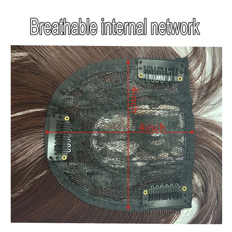 Synthetic 16inch Straight Topper Hair with 3 Clips for Women  Hairpieces for Thinning Hair Featuring Bangs  Easy to Wear