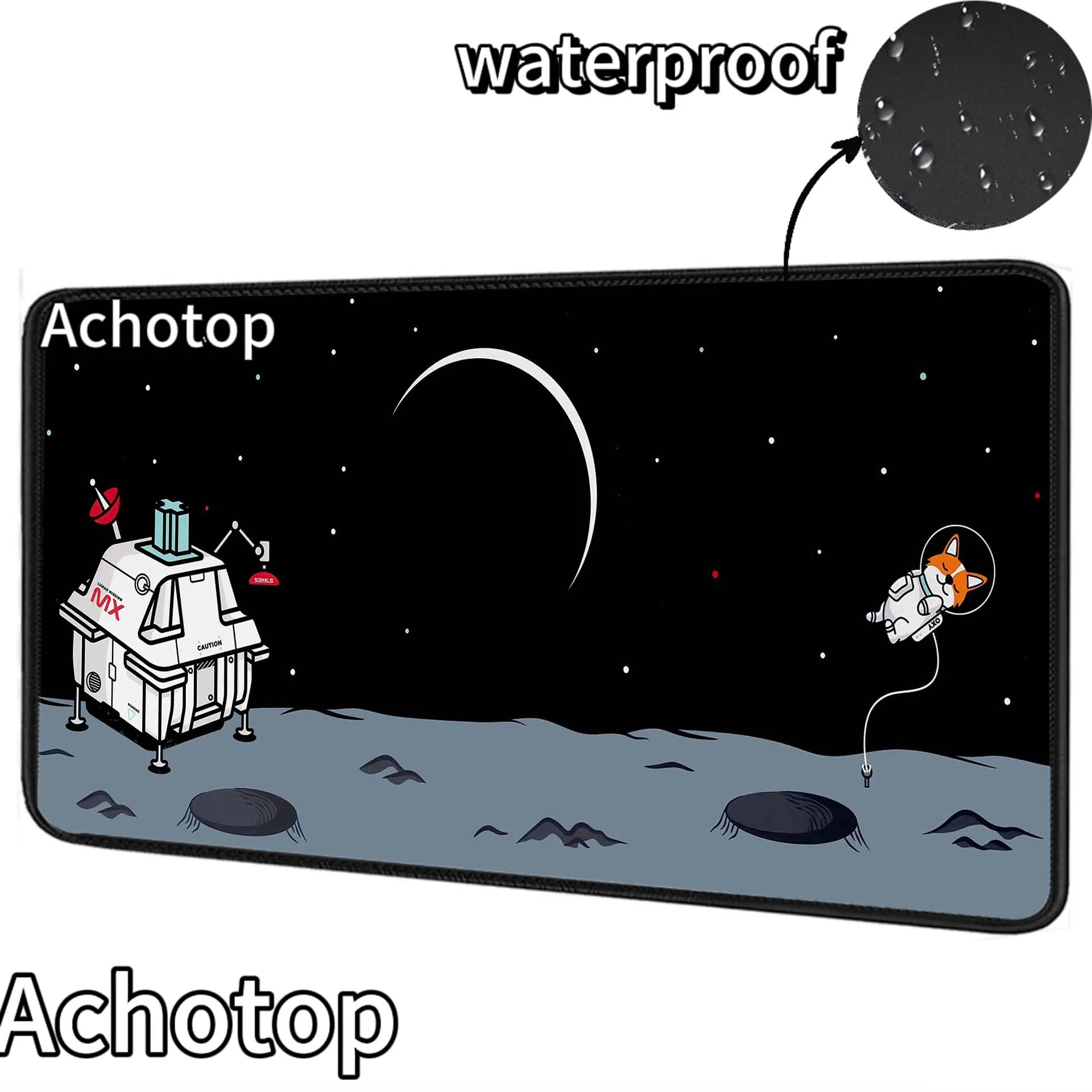 

Большой водонепроницаемый коврик для мыши с астронавтом, геймерский коврик для мыши с закругленными краями, офисные аксессуары для настольного коврика, коврики для игровой клавиатуры, 900x400 мм